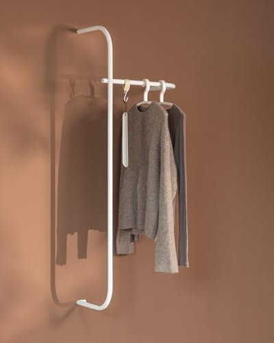 Metallbude Garderobe TAMINA - Weiß - Modern, minimalistisch, aus Metall - Zur Wandmontage - Kratz-, Stoß- & Schlagfest - 130x30x45 cm