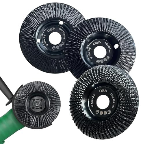 Holz Schleifscheibe für Winkelschleifer 125mm, 3 Stück Holz Schleifen zubehör Frässcheibe Holzbearbeitungswerkzeuge Set für Holzformung Schleifen Bildhauerscheibe (Schwarz)