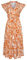 Damen Sommer Blumenstufenkleid Rüschen Kurzarm V-Ausschnitt A-Linie Lange Maxi Hochzeitskleid Fließendes Kleid mit Taschen Orange Floral L