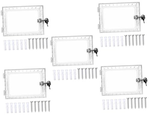 Angoily 5 Sets Thermostat Lock Box Protective Cabinet Universal Security Signal Radiator Thermostats Lockbox Lockable Locking Mailbox Nest Valve Sealer Fireproof Warm Off Heating Acrylic