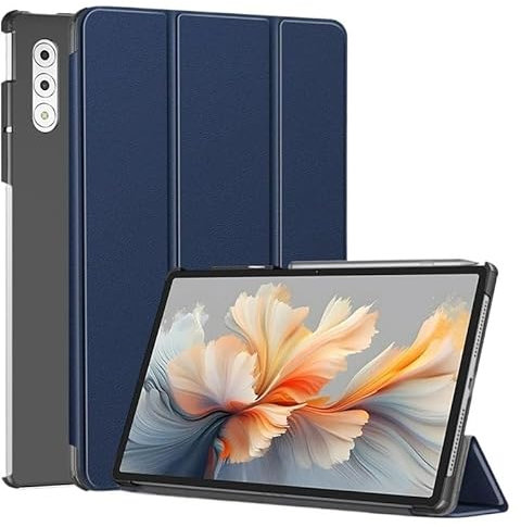 MQVQAUBST Funda for Tableta Lenovo Yoga Tab Plus de 12,7 Pulgadas TB520FU, de Piel sintética, rígida, con Tapa Plegable y función Atril.(Dark Blue)