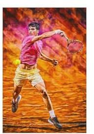 GARMERS Carlos Alcaraz Tennis-Fan-Kunstdruck, Geschenk, Leinwanddruck, für Zuhause, Büro, Klassenzimmer usw., Wanddekoration, 40 x 60 cm, ungerahmter Stil