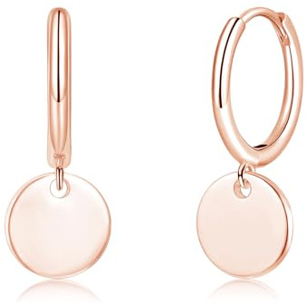 Loutade Silver Hoop Earrings for Women, 925 Sterling Silver Drop Dangle Earrings with Cubic Zircon, Hypoallergenic Lightweight Sleeper Hanging Huggie Ear Hoops, Trendy Jewelry Gifts for Women Girls