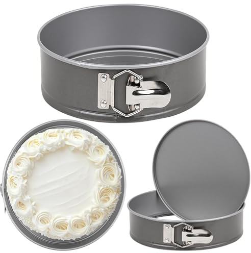STORM TRADING GROUP 22cm Non-Stick Springform 9 Inch Cake Pan Round Bake Ware Tin for Kitchen Bakes Cheesecake, Brownie, Gateaux Pie & Cake (2)
