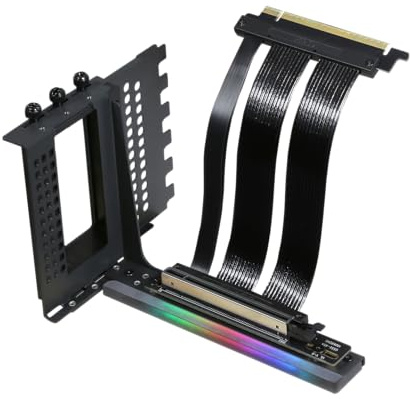 Formulamod V3 Vertikales GPU-Halterungs-Kit mit PCIe 5.0 x16 Riser-Kabel, verstellbare (13–17 cm) Halterung, 5 V ARGB-Synchronisation, robuster Stahl, 90-Grad-Gen5-Riser für ATX/MATX (7-Slot Open-PCI