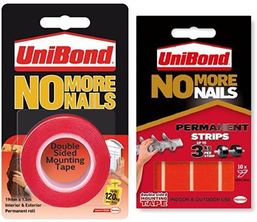 Unibond No More Nails Permanent Roll and Permanent Strips Bundle