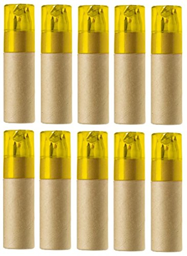 sin4sey 10er Set Buntstifte Dose Mit Spitzer Kinder Hochzeit Restaurant Party Kindergeburtstag (gelb)
