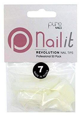 Pure Nails Revolution Nail Tips Professional 50 Pack Size 7