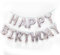 BByu Self Inflating Happy Birthday Banner Balloon Bunting Silver 16 inch Letters Foil (Silver)