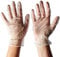 Lot de 100 grands gants jetables en plastique polyéthylène transparent sans poudre, sans latex et confortables à porter pour nettoyage, cuisine et décoration