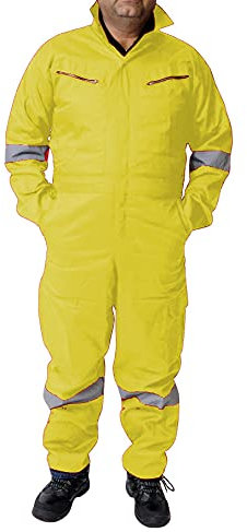 GRS Hi Viz Orange Fluorescent Safety Coverall Overall Boiler Suit, M