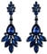 EVER FAITH Pendientes para mujer Forma colgante Gota de agua Boda Cristal Diamante de imitación Negro Azul Tono