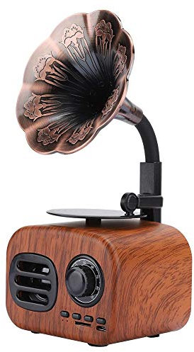 Portable Bluetooth Speaker,Mini Retro Gramophone-shape Bluetooth Loudspeaker,Support Plug-in Card, Wide Compatibility,Built-in Battery with Large Capacity(brown)