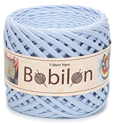 Bobilon T-Shirt-Garn, Fettuccini- /Zpagetti-Stil, 7–9 mm, 100 % Baumwolle, Himmelblau