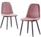 AINPECCA Set of 2 Velvet Dining Chairs Fabric Upholstered seat with Metal Legs Dressing Lounge Home (2, Rose)