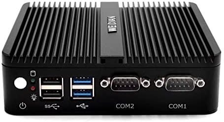 WEIDIAN Fanless Mini PC, Industrial PC, Mini Computer Celeron J4125 (up to 2.7GHz), 4K HD+VGA Dual Dispaly Output, 2Gigabit Ethernet, 4USB, 2RS232 COM, Win10, WiFi, BT(16GB RAM 256GB SSD)