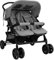 vidaXL Geschwisterwagen Klappbares Design Zwillingswagen Kinderwagen Baby Kinder Buggy Zwillingsbuggy Kinderbuggy Reisebuggy Hellgrau Stahl