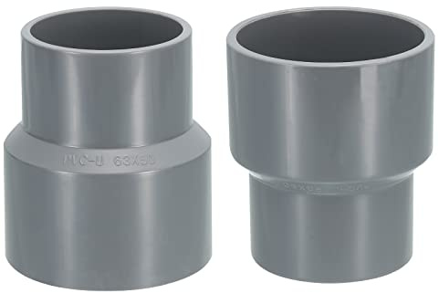 sourcing map 5 Pack PVC Pipe Fittings - Water Pipe Increaser Reducer Connectors Adapters, Reducing Coupling Socket, Apply to Outdoor/Garden (50mm and 63mm ID)