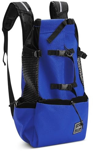 ALLSOPETS Zaino per Cani Regolabile e Portatile, Zaino Porta Cane per Animali di Piccola e Media Taglia per Passeggiate Escursioni Viaggi Campeggio Arrampicata (Blu Mezzanotte, L)