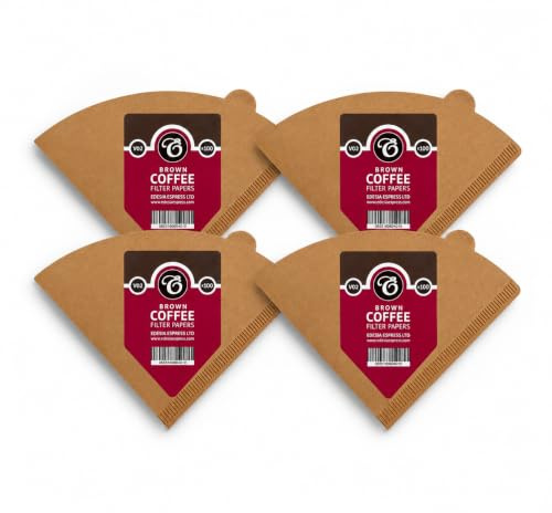 400 Size V02 Brown Coffee Filter Papers, Compatible with Size 02 by EDESIA ESPRESS