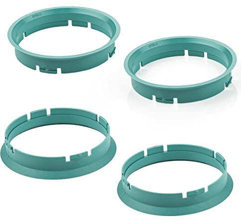 LST 4x Zentrierringe Distanzringe für Alufelgen Ø 70,0 mm - Ø 66,6 mm Türkis