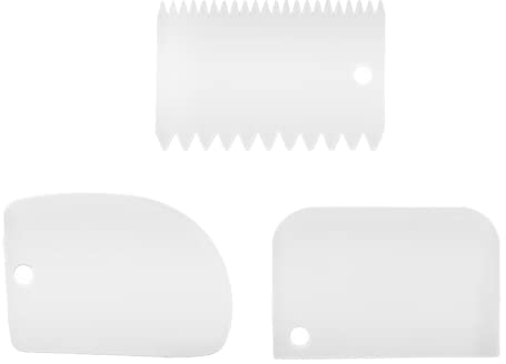 Grattoir à Pâte, 3 Pcs Grattoir à Gâteau, Coupe-pâte en Plastique, Outil à Lisser Les Gâteaux, pour Cuisine, Pâtisserie, Pizza, Pain, Gâteau