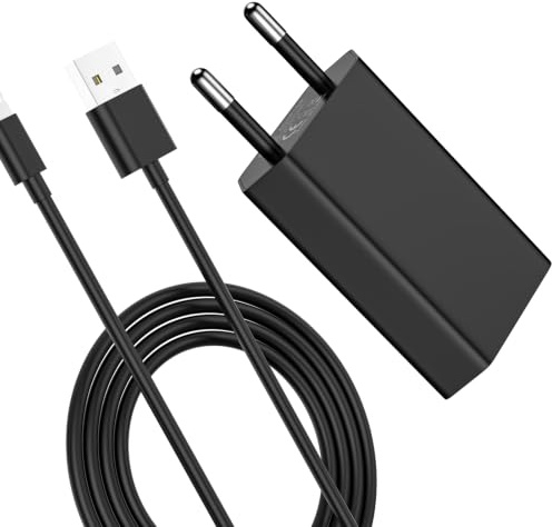 Chargeur pour Iphone 14/13/13pro/11/8/ 8 Plus/ 11/7/ 7 Plus/ 6/ 6S/ SE 2020/ X/XR/XS/XS Max/ 10/12 SE 2020,IPad,Air pods, 5V 1A Adaptateur Secteur USB avec Câble 2M (Noir)