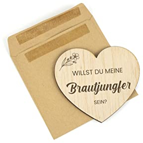 CONTRAXT Holzschild Willst du meine Trauzeugin sein? Geschenk & Überraschung für die Beste Trauzeugin Originelle Art zu Fragen für die Hochzeit
