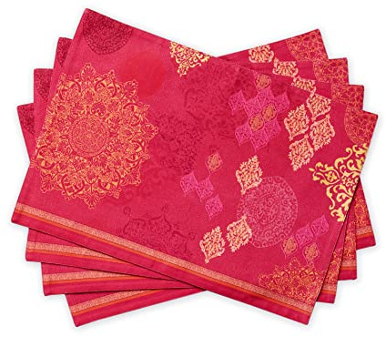 Maison d' Hermine Versailles 100% Baumwolle Set mit 4 Tischsets für den Esstisch | Küche | Hochzeit | Alltag | Dinnerpartys | Thanksgiving/Weihnachten (33CM x 48CM)