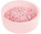 Selonis Blanda Piscina De Espuma 90X30cm/300 Bolas para Bebé Niño Redonda, Rosa:Rosa Clr/Perla/Transparente