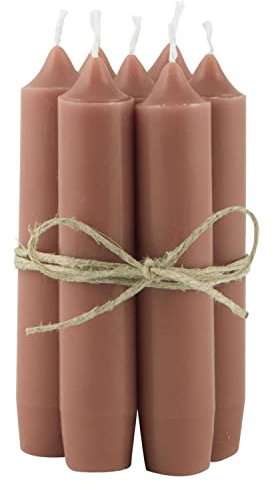 8er Set, tolle im Vintage-Stil klassische Stabkerzen im Landhauslook. Farbe ' ROSTBRAUN '. Schmal geschnitten, 2,2 cm Durchmesser, Höhe 11 cm, Hoher Neidfaktor.