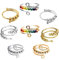 SHOWHEEL 8 Stück Verstellbare Anti Stress Ring,Angst Daumen Ring,Anxiety Ring,Regenbogen Spinner Ring Damen,Linderung von Ängsten und Antistress Ringe,Angst Ring und Fidget Ring für Frauen und Herren