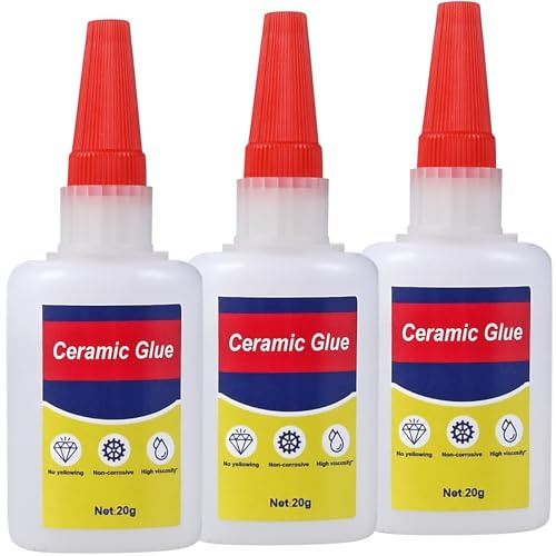 Faburo Super Colla Istantanea Extra Forte, Colla Liquida 20g*3, Altamente Trasparente, Impermeabile e Resistente al Calore per Ceramica, Plastica, Vetro, Legno, Pietra, ecc