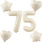 Beige Luftballons Zahl 75+4 pcs herz/stern Folienballon Zahl 75 .Geburtstag frau mädchen,75 Riesenzahl Ballons 75 .geburtstagsdeko mann,Zahlenballon 75, Helium Ballons 75 Zahlen Luftballon