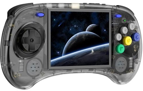 RG ARC S - Consola de juegos de mano retro, sistema Linux único con tarjeta SD de 128 G 4541, soporte para juegos, 5 G, WiFi 4.2, Bluetooth Moonlight Streaming y HDMI (negro transparente)
