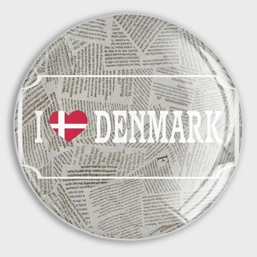 Evans1nism Glas-Kühlschrankmagnete I Love Dänemark-Flagge, starke Magnete I Choice Peace Kühlschrankmagnet National Pride, Glas-Kühlschrankmagnete für Büro, Schränke, Zuhause, Küche, 2 Stück
