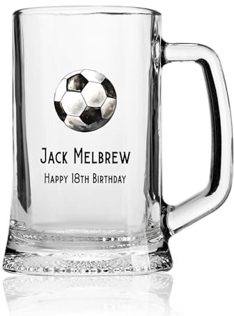 ukgiftstoreonline Personalised Football Themed Beer Mug Tankard Gift Birthday Or Events