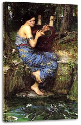 RYLJCZ John William Waterhause Berühmte Kunstreproduktion– (The Charmer) Berühmtes Leinwandkunst Drucke auf Leinwand–Heimdekoration klassische Gemälde 80 x 130 cm (31,5 x 51,2), nur Leinwand