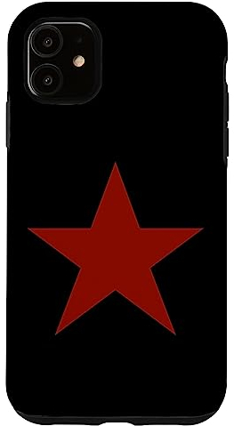 Y2K Roter Stern auf schwarzer Vorderseite Mcbling Ästhetisch Retro Vintage Hülle für iPhone 11