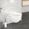 LuxeBath WC Cerámico Suspendido 49cm sin Reborde con Función Bidé, Inodoro Colgante Blanco Brillante Corto, Asiento con Softclose en Duroplast, Bajada Automática, Descarga Tornado