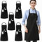umboom 5 Stück Schwarze Kochschürzen, Verstellbar Gastronomie Schürze mit 3 Taschen für Damen und Herren, Professionelle Arbeitsschürze für Schule, Küche, Restaurant, Bistro, Bar, Café, Garten