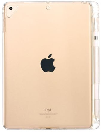 Zrengp Clear TPU Shockproof Case with Pen Slot for Apple iPad Air 1 2 Pro 9.7,Lightweight Transparent Silicone Flexible Soft Back Cover Pencil Holder(for iPad Air 1/2 Pro 9.7 2013 2014 2016)