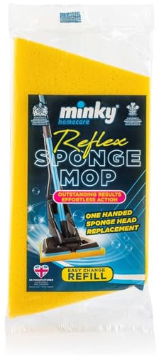 AMK® Reflex Sponge Mop Refill Easy Change Super Absorbent Wide Mop Cleans Up All Dust and Refreshes Flooring