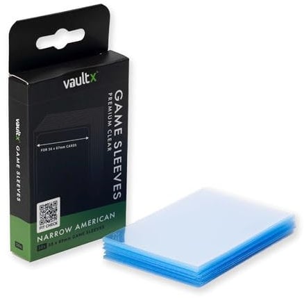 Vault X Schmale American-Brettspielhüllen 56x87mm – Klare Premiumqualität, PVC-frei, Langlebiger und Strapazierfähiger Schutz (50er Pack)