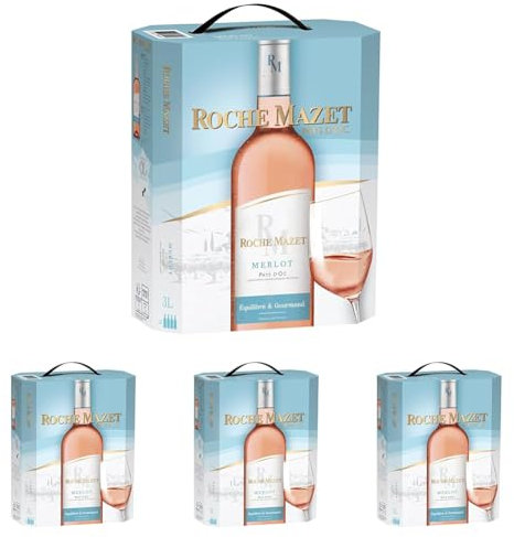 Roche Mazet – Vin Rosé Merlot (3L) – IGP Pays d’Oc – Bag in Box (Lot de 4)