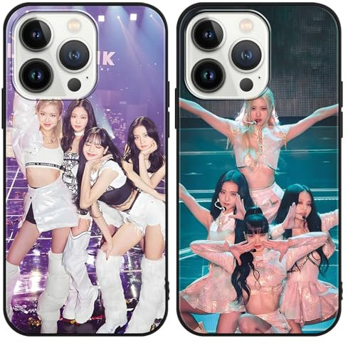 nurkorki 2 Stück Handyhülle für Apple iPhone 13/iPhone 14 Hülle 6.1 Zoll, Kpop Sängergruppe Lisa Rose Jenny Jisoo Ästhetik mit Motiv Designs Case Schutzhülle Stoßfest TPU Weich Ultra Dünn Cover