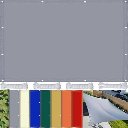 SDLLG - Toldo Rectangular con Ojales, Fabricado en Tela Oxford 180 g/㎡ Impermeable protección Solar UV contra Las inclemencias del Tiempo, toldo para balcón terraza jardín -Gris