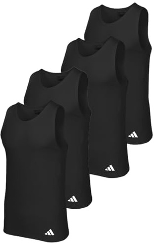 adidas - Active Flex Cotton Ergonomic - Unterhemd/Tanktop - 4er Pack (M Schwarz)