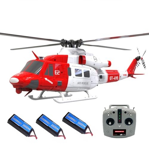 BAUBAUPLAY GOOSKY E2 UH-1Y RC Hubschrauber, 2.4G 6CH Ferngesteuertes Helicopter mit Lidar Ortung, Militär Hubschrauber Spielzeug Geschenk für Erwachsene - RTF