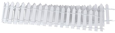 HEMOTON Mini recinto staccionata per Artigianato Recinzione picchetto Fata all'aperto casa staccionata in Miniatura Piccolo recinto Bianco Arredamento di terrario di Legno Bianca